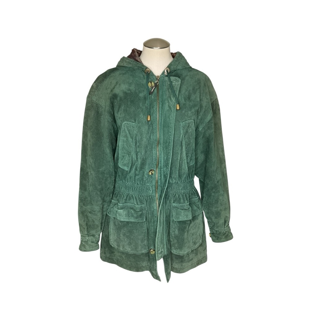 Vintage Express Green Suede Leather Jacket Thinsulate